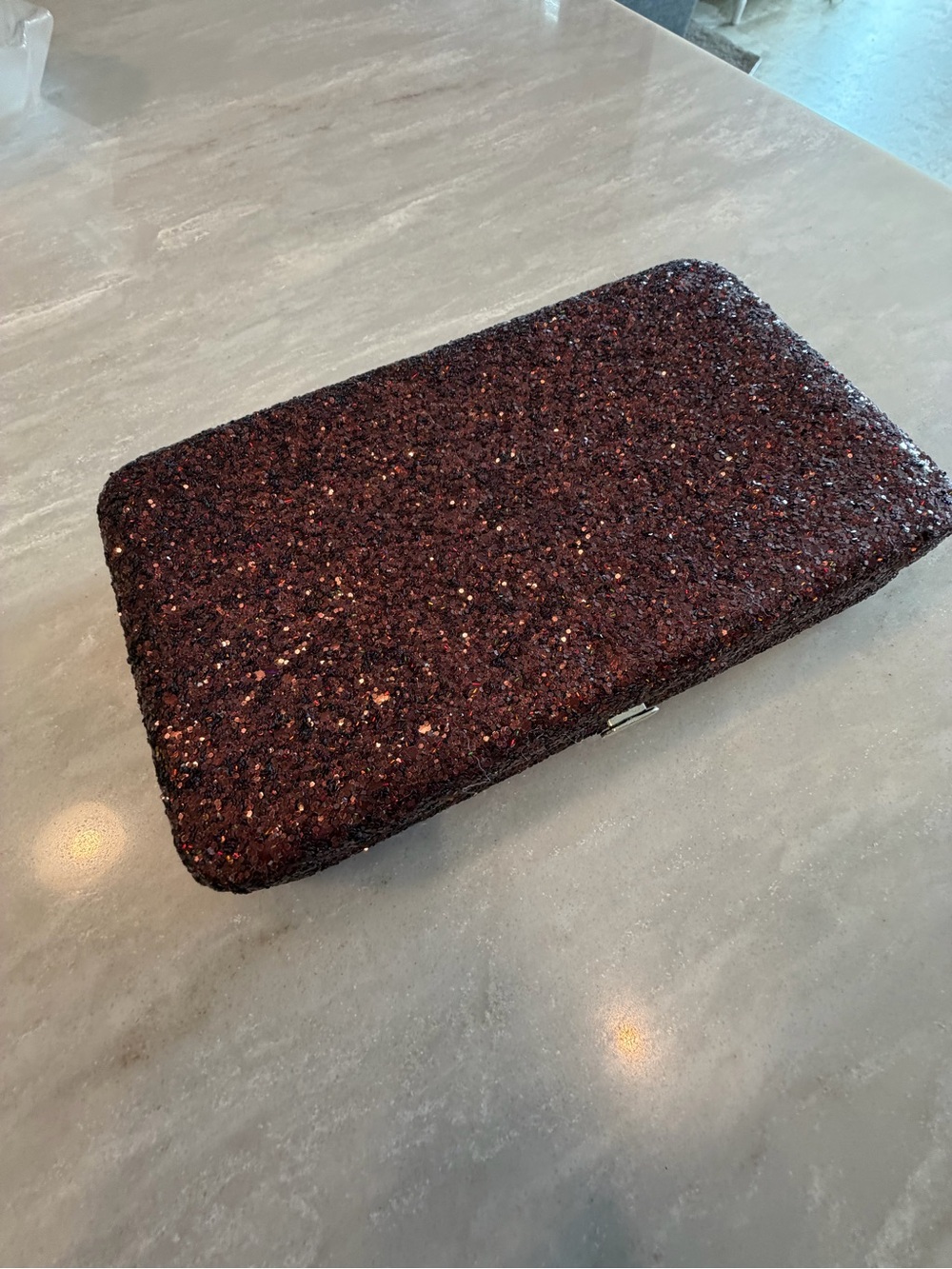 Elegant Brown Sparkly Clutch